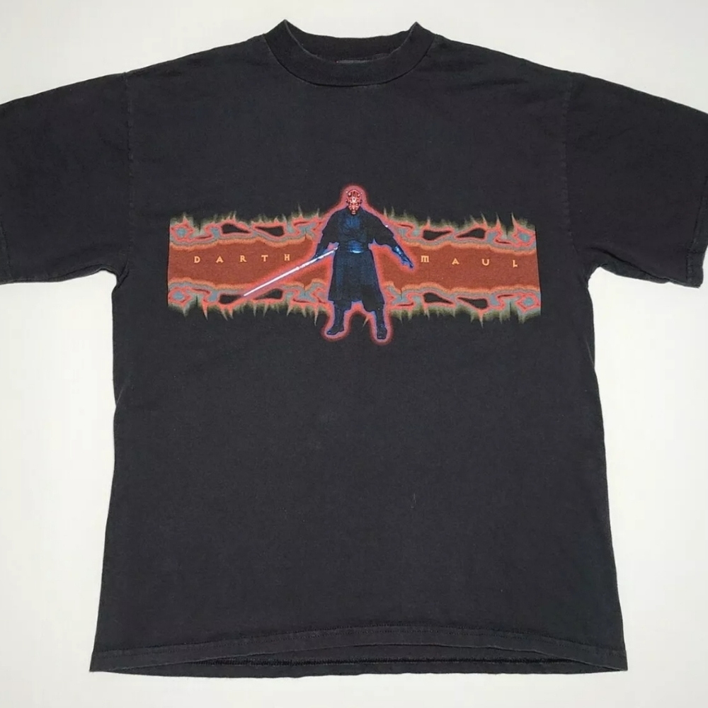 Vintage Darth Maul T-Shirt Double Sided Dark Side
